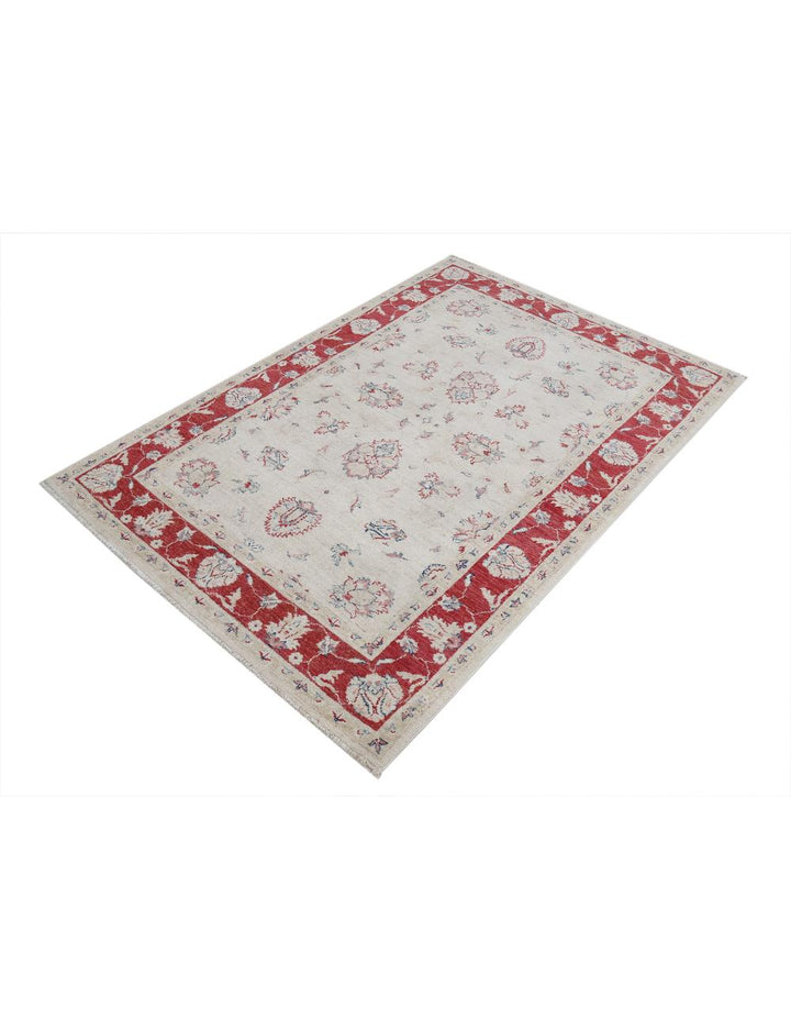 Afghan Ziegler Rug 3' 11" x 5' 9" Hand-Knotted | No. AT76784