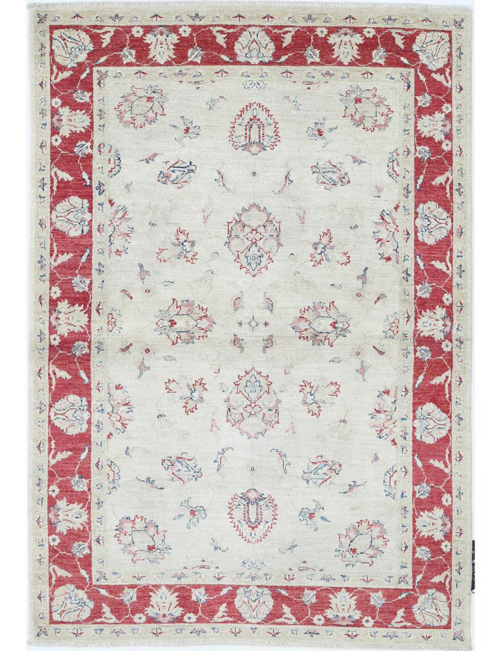Afghan Ziegler Rug 3' 11" x 5' 9" Hand-Knotted