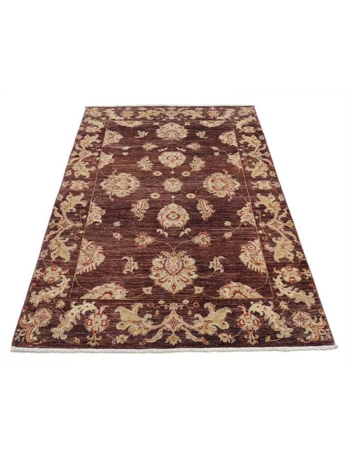 Afghan Ziegler Rug 3' 9" x 5' 10" Hand-Knotted | No. AT39231