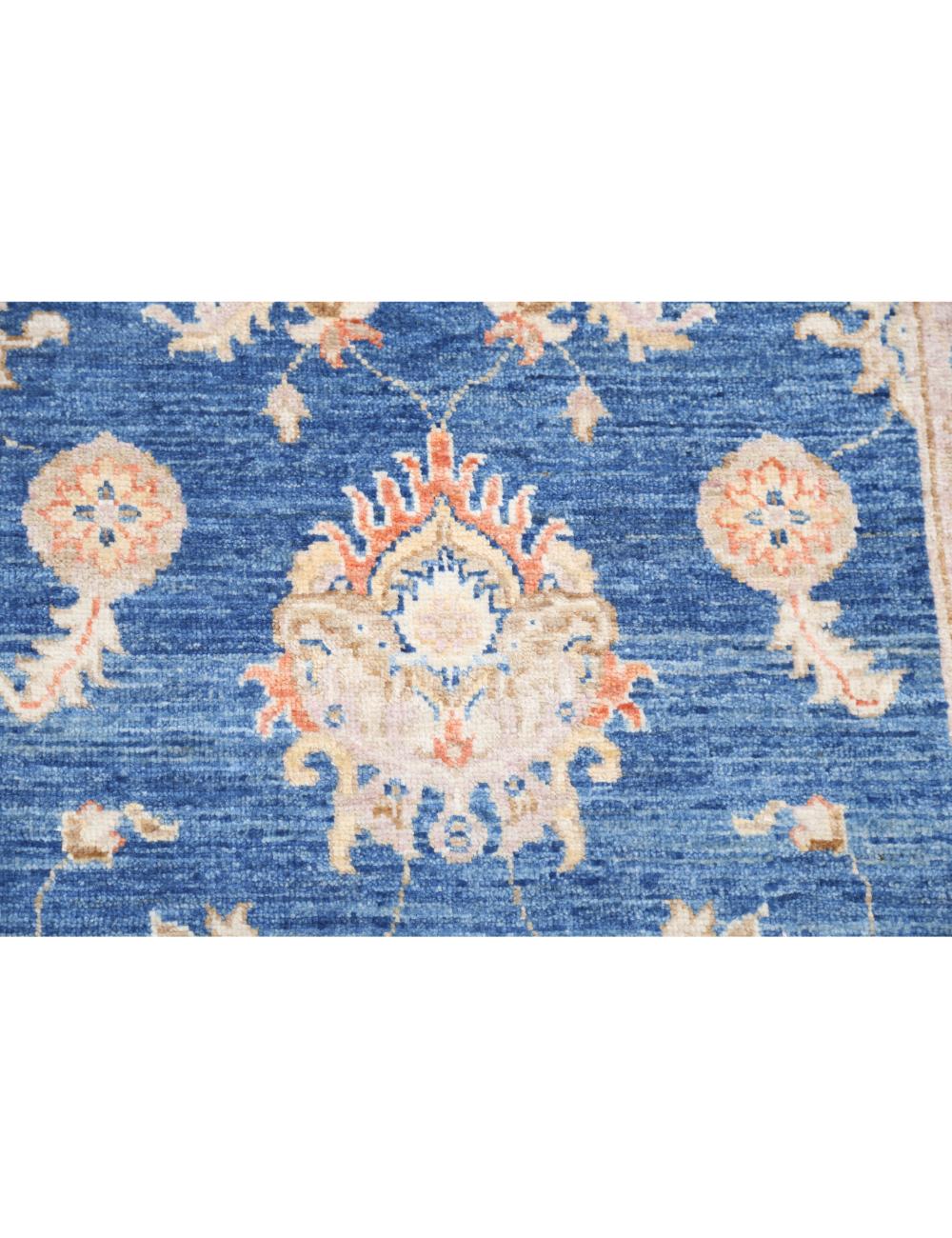 Blue Afghan Ziegler Rug 2' 7" x 4' 0" Hand-Knotted | No. AT70510