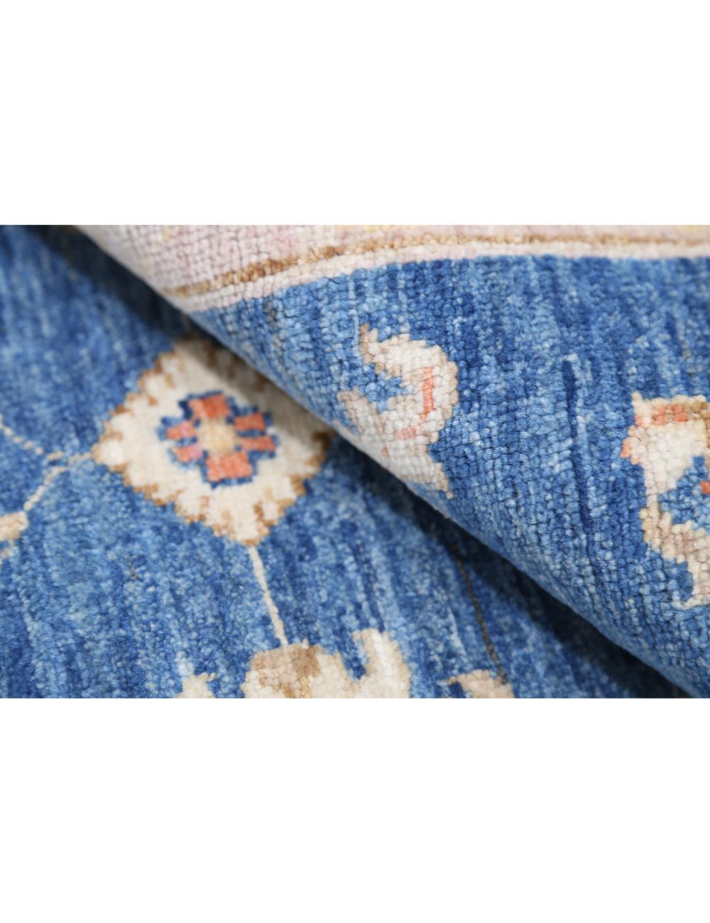 Blue Afghan Ziegler Rug 2' 7" x 4' 0" Hand-Knotted | No. AT70510