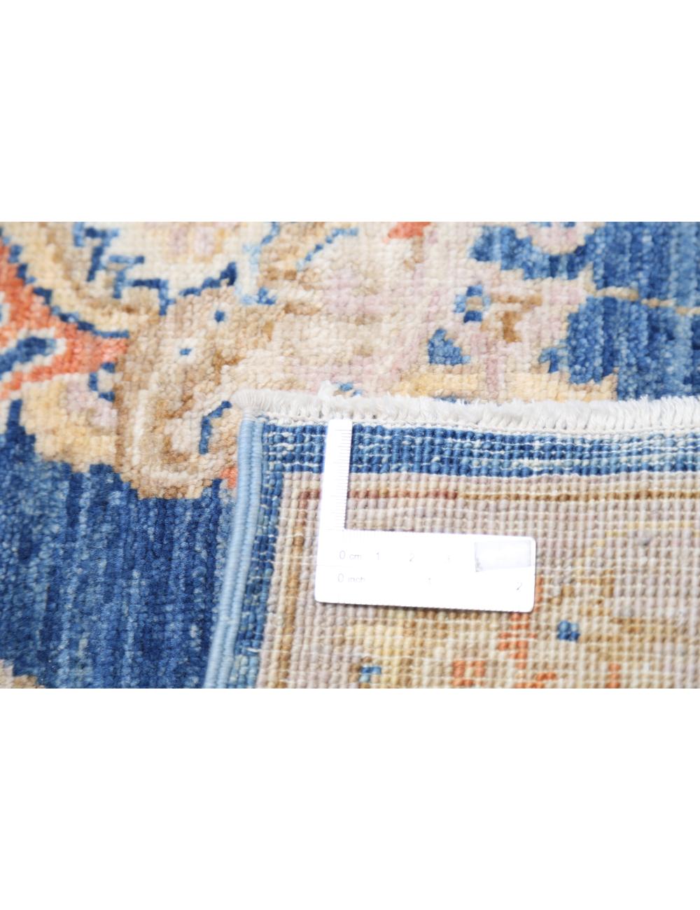 Blue Afghan Ziegler Rug 2' 7" x 4' 0" Hand-Knotted | No. AT70510