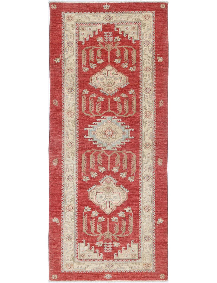 Afghan Ziegler Rug 2' 8" x 6' 6" Hand-Knotted