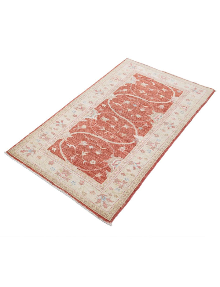 Afghan Ziegler Rug 2' 8" x 4' 7" Hand-Knotted | No. AT22110