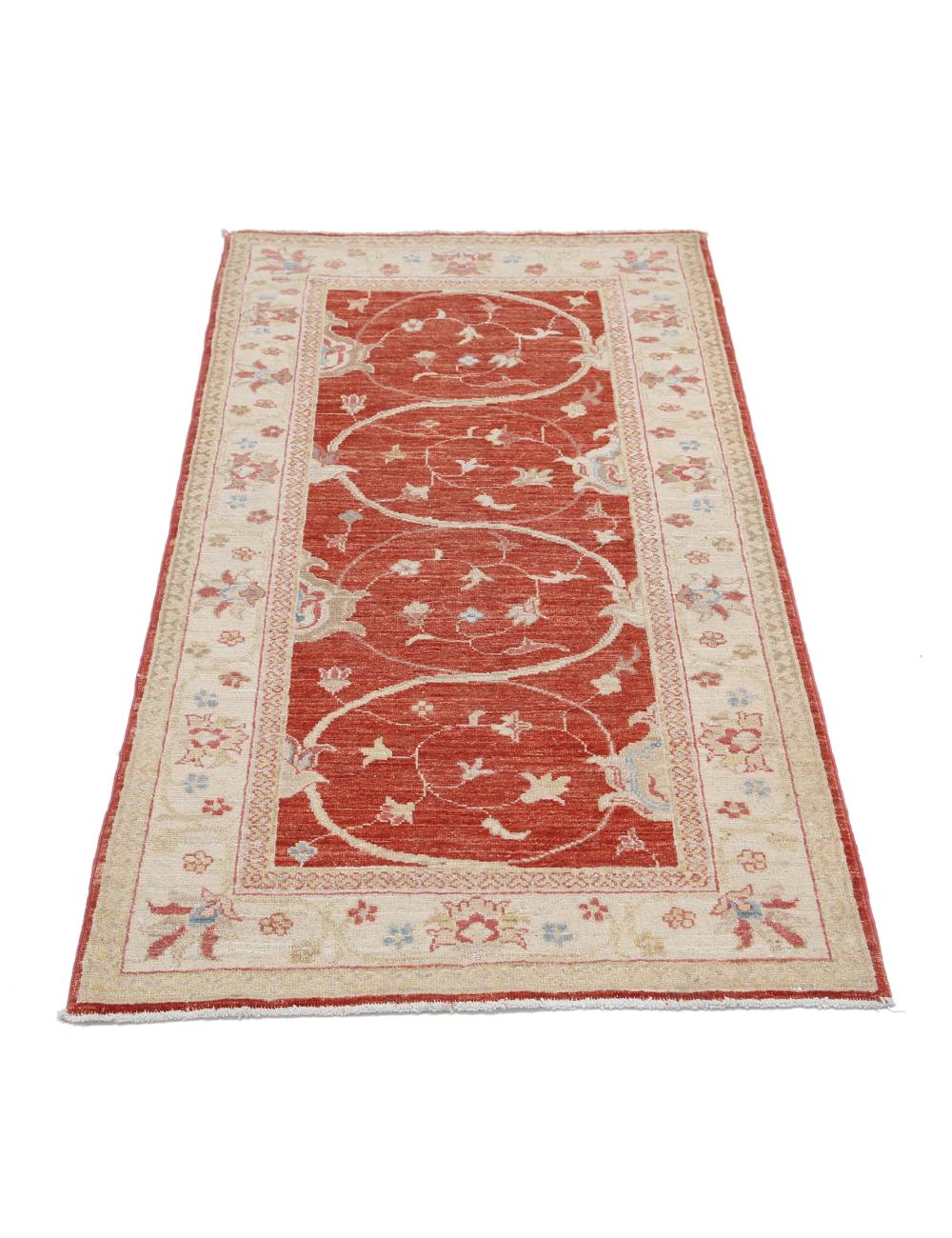 Afghan Ziegler Rug 2' 8" x 4' 7" Hand-Knotted | No. AT22110
