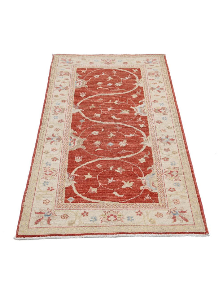 Afghan Ziegler Rug 2' 8" x 4' 7" Hand-Knotted | No. AT22110