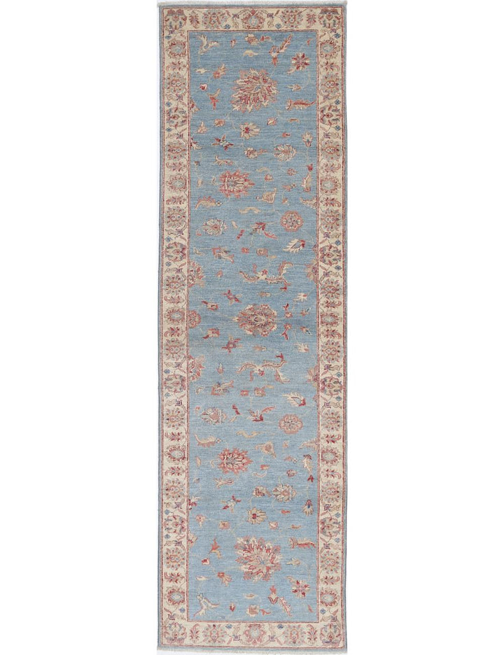 Afghan Ziegler Rug 2' 6" x 9' 9" Hand-Knotted