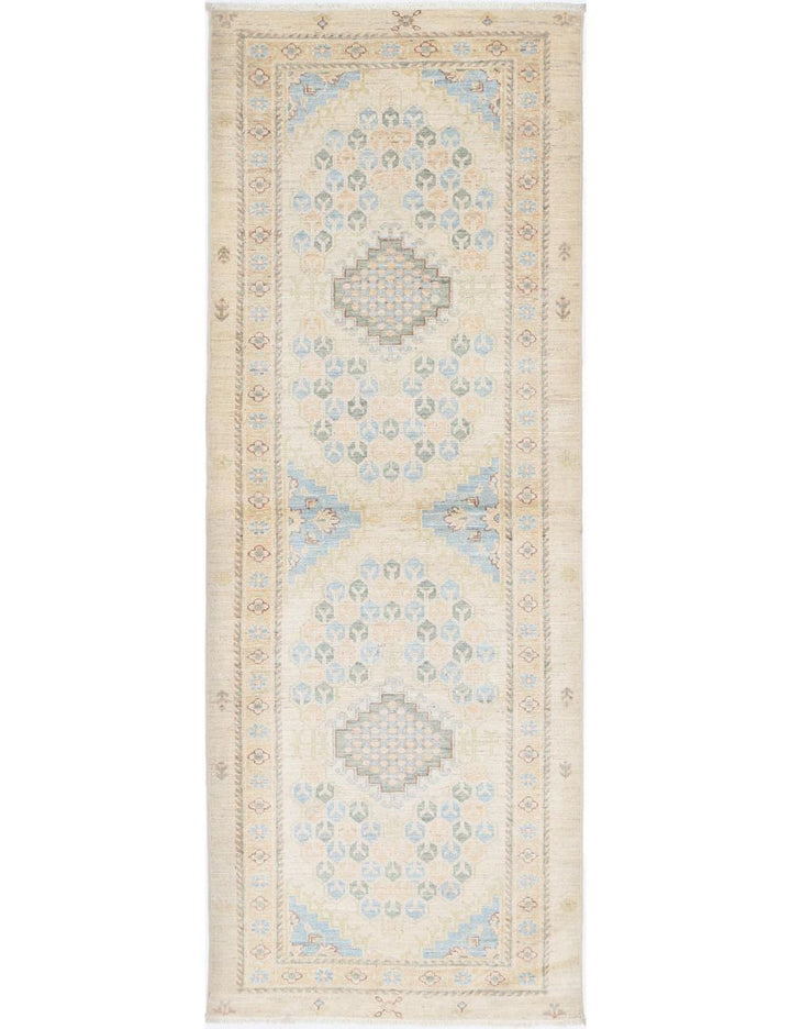 Afghan Ziegler Rug 2' 9" x 8' 0" Hand-Knotted