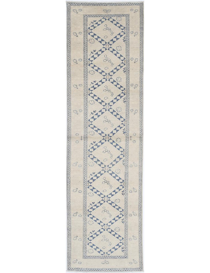 Afghan Ziegler Rug 2' 6" x 9' 11" Hand-Knotted