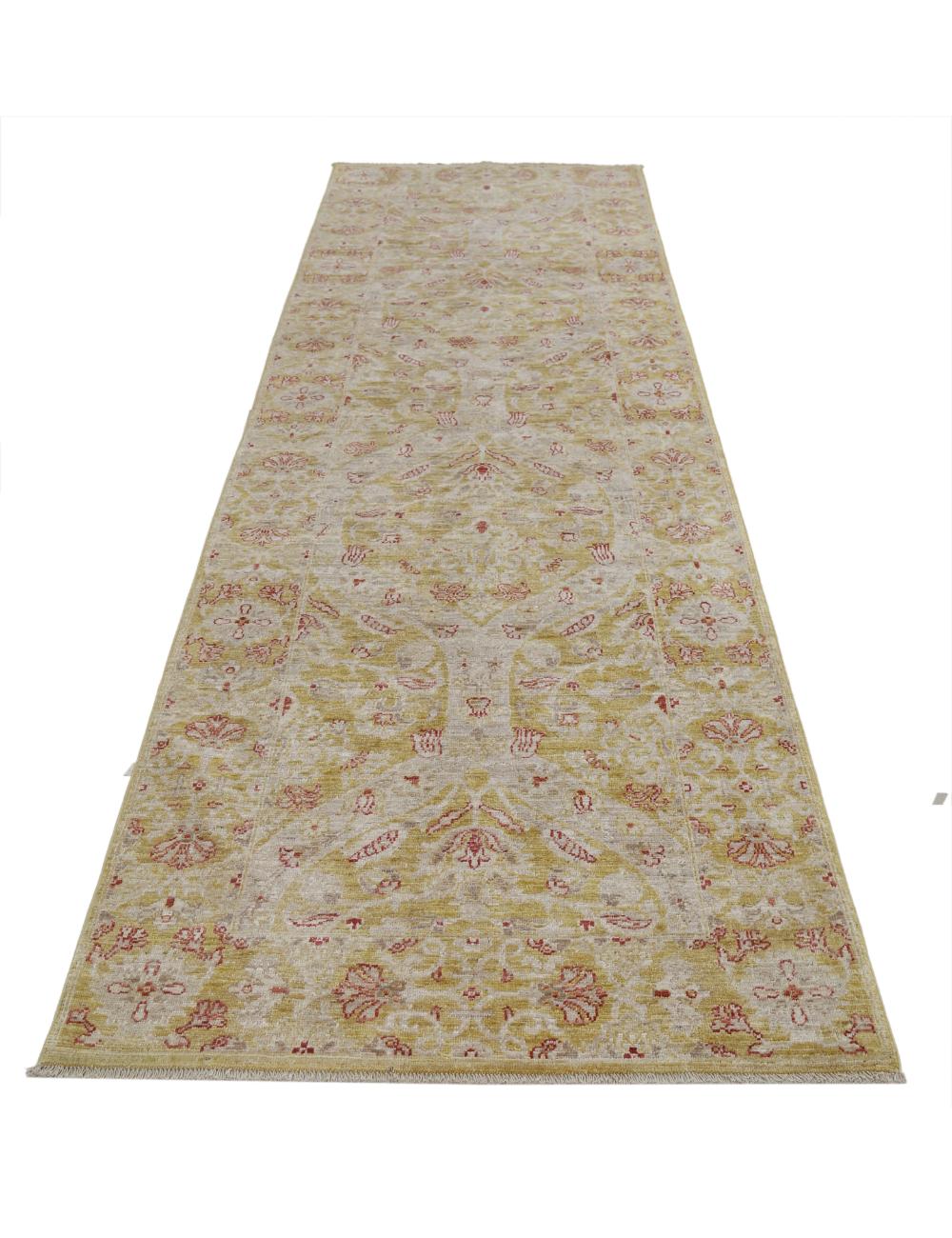 Afghan Ziegler Rug 3' 1" x 9' 8" Hand-Knotted | No. AT21695