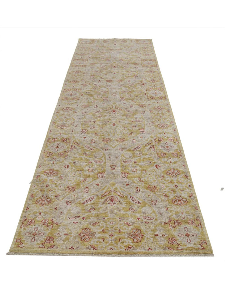 Afghan Ziegler Rug 3' 1" x 9' 8" Hand-Knotted | No. AT21695
