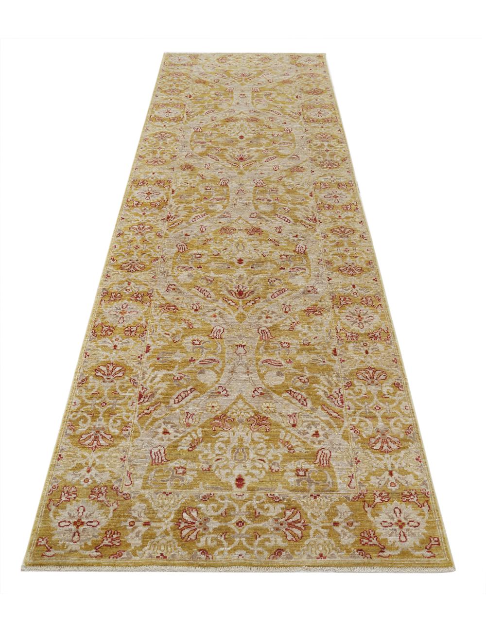 Afghan Ziegler Rug 3' 1" x 9' 8" Hand-Knotted | No. AT21695