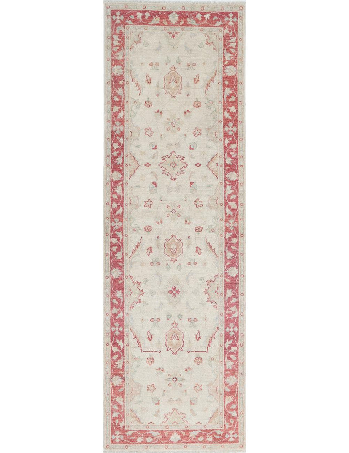 Afghan Ziegler Rug 2' 6" x 7' 10" Hand-Knotted