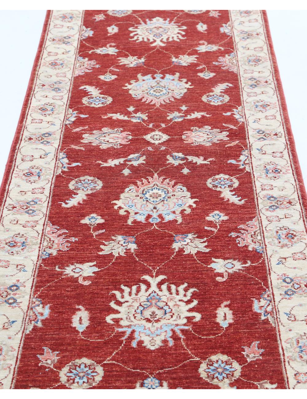 Afghan Ziegler Rug 2' 7" x 8' 5" Hand-Knotted | No. AT44169