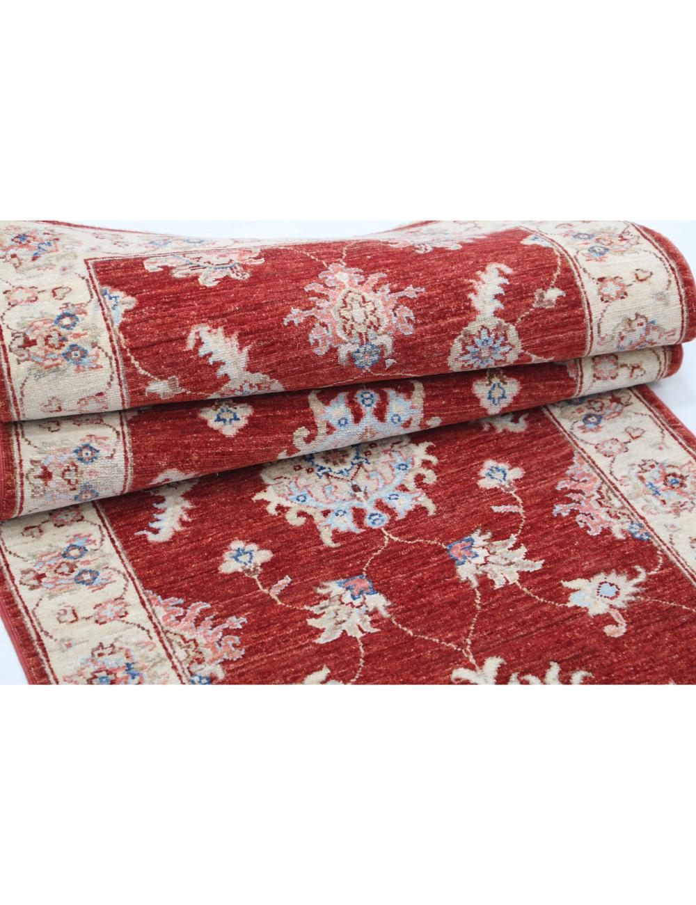 Afghan Ziegler Rug 2' 7" x 8' 5" Hand-Knotted | No. AT44169