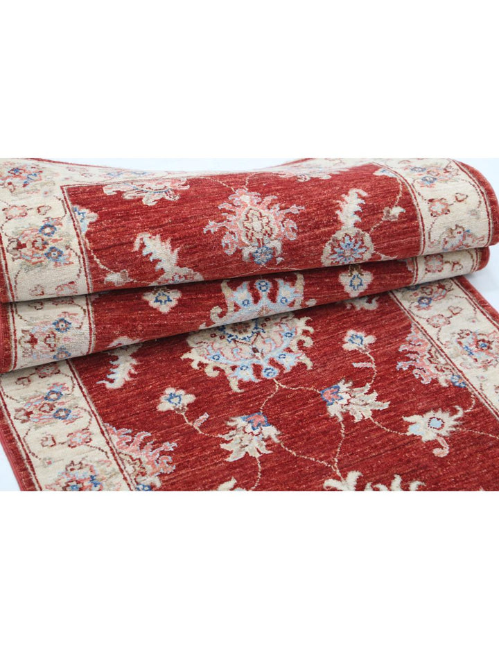 Afghan Ziegler Rug 2' 7" x 8' 5" Hand-Knotted | No. AT44169