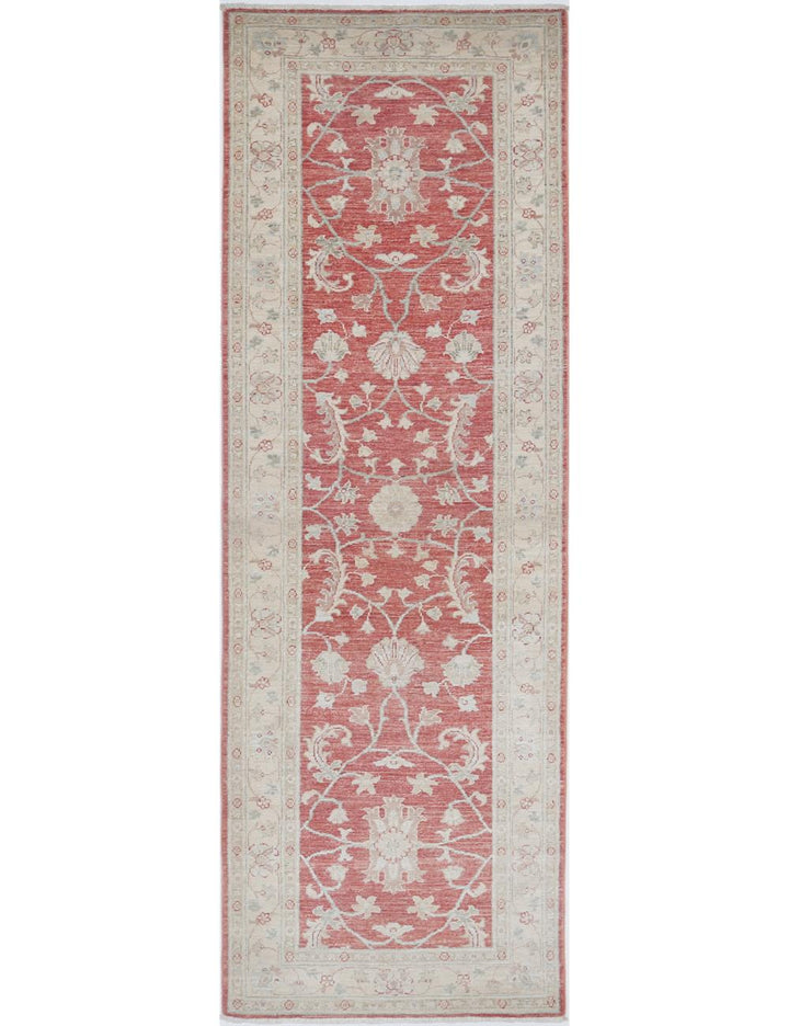 Afghan Ziegler Rug 2' 6" x 7' 11" Hand-Knotted