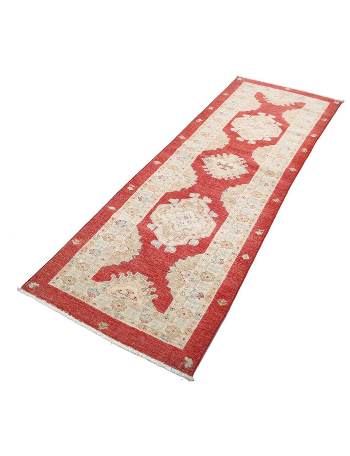 Afghan Ziegler Rug 2' 8" x 7' 9" Hand-Knotted | No. AT11083