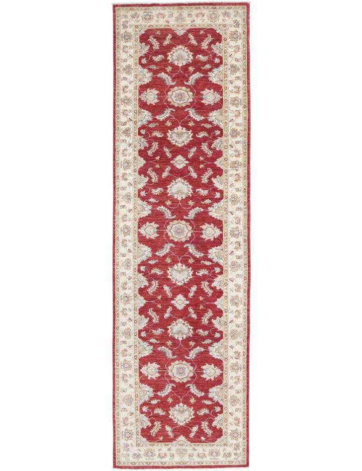Afghan Ziegler Rug 2' 7" x 9' 8" Hand-Knotted