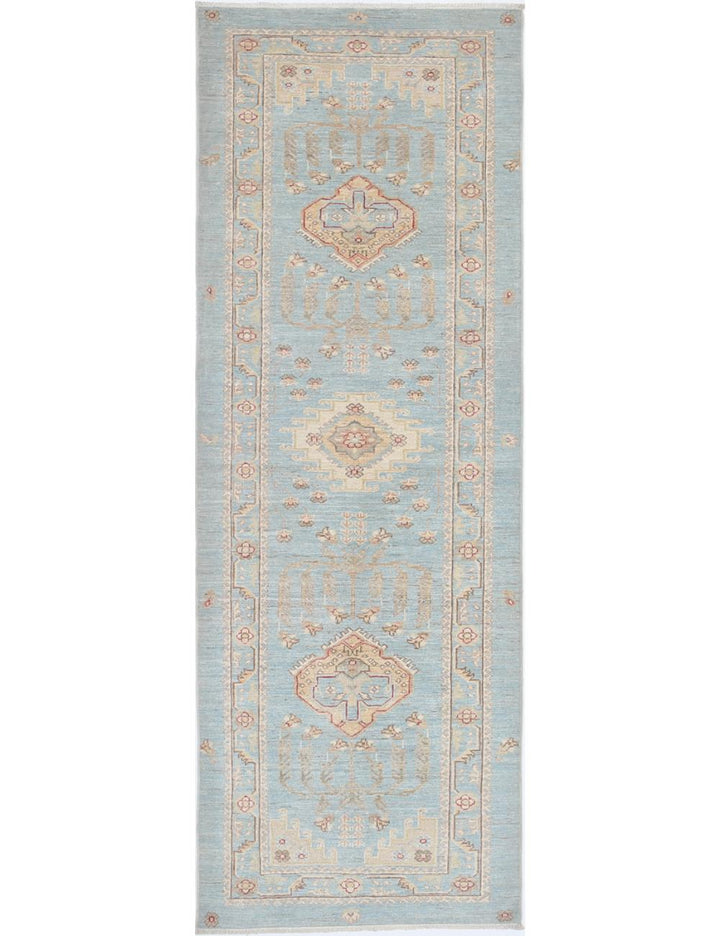 Afghan Ziegler Rug 2' 9" x 8' 2" Hand-Knotted