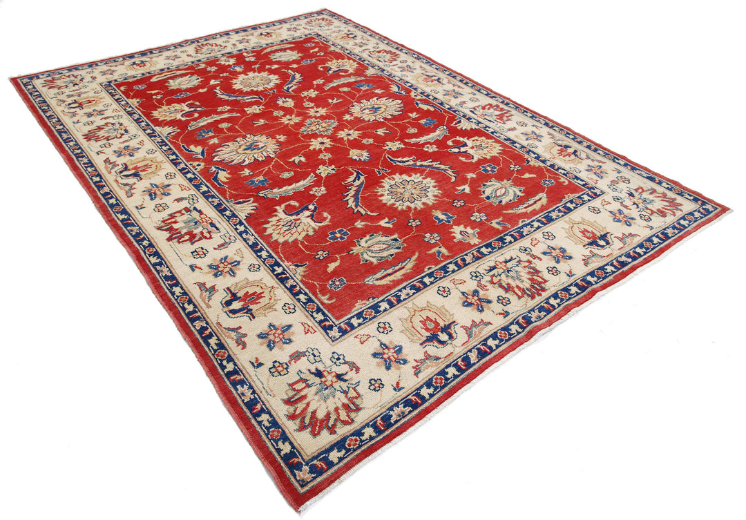 Afghan Ziegler Rug 6' 6" x 8' 10" Hand-Knotted | No. AT13876