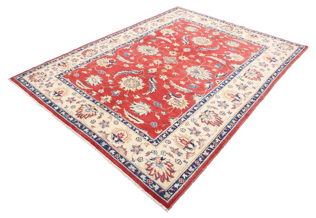 Afghan Ziegler Rug 6' 6" x 8' 10" Hand-Knotted | No. AT13876