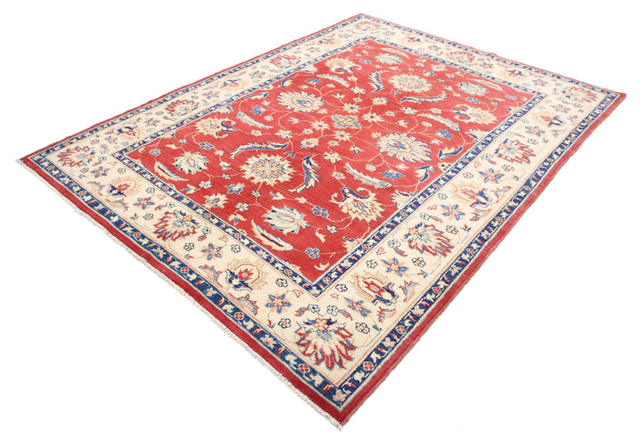 Afghan Ziegler Rug 6' 6" x 8' 10" Hand-Knotted | No. AT13876