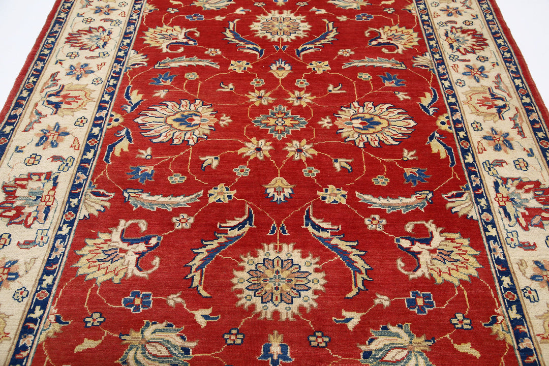 Afghan Ziegler Rug 6' 6" x 8' 10" Hand-Knotted | No. AT13876