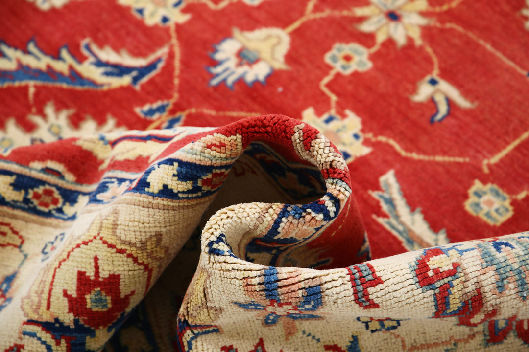 Afghan Ziegler Rug 6' 6" x 8' 10" Hand-Knotted | No. AT13876