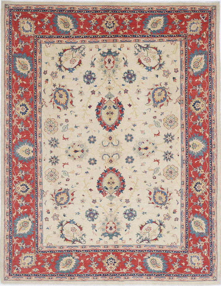 Afghan Ziegler Rug 8' 0" x 10' 2" Hand-Knotted