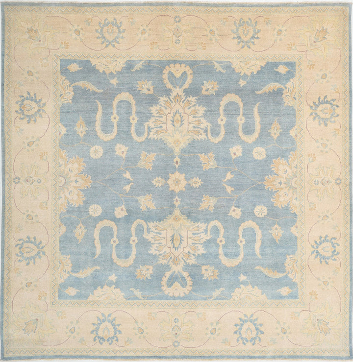 Afghan Ziegler Rug 7' 9" x 7' 9" Hand-Knotted