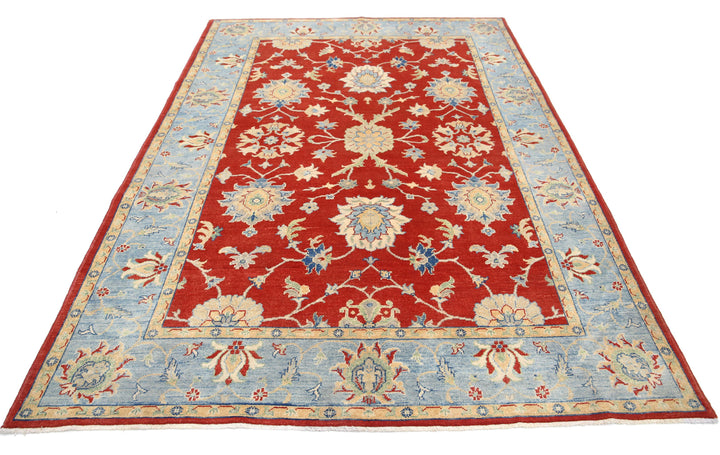 Afghan Ziegler Rug 6' 0" x 8' 10" Hand-Knotted | No. AT99714