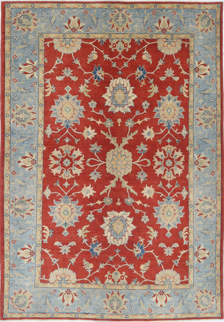 Afghan Ziegler Rug 6' 0" x 8' 10" Hand-Knotted