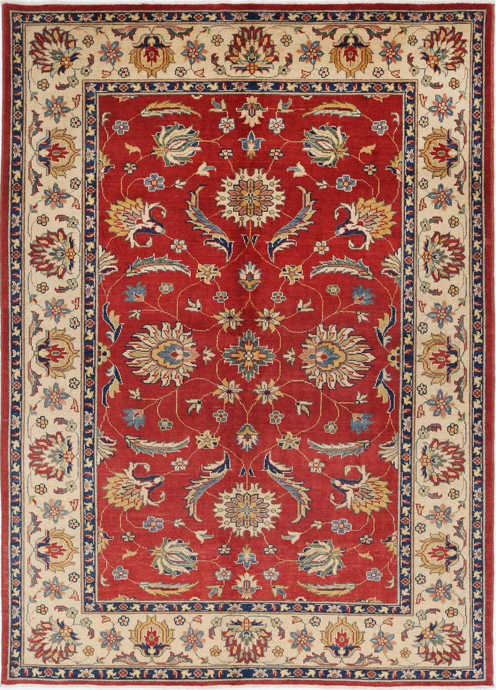 Rust Afghan Ziegler Rug 6'6" x 9'2" Hand-Knotted