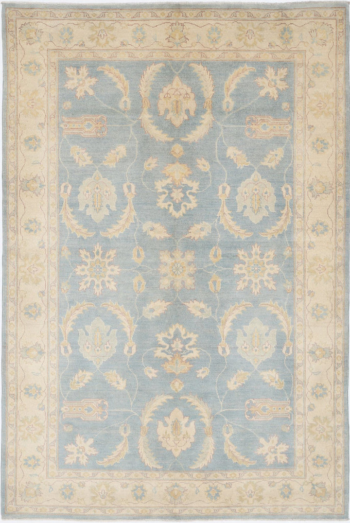 Afghan Ziegler Rug 5' 11" x 8' 10" Hand-Knotted