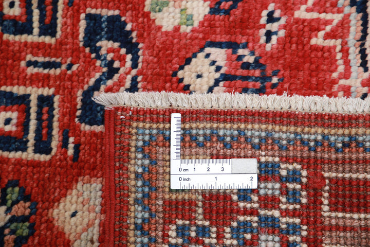 Red Afghan Ziegler Rug 3' 3" x 4' 1" Hand-Knotted pattern