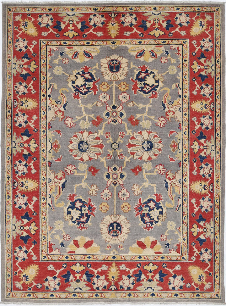Afghan Ziegler Farhan Gul Rug 5' 5" x 7' 4" Hand-Knotted
