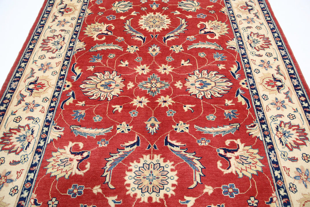 Red Afghan Ziegler Rug 6' 6" x 9' 8" Hand-Knotted view