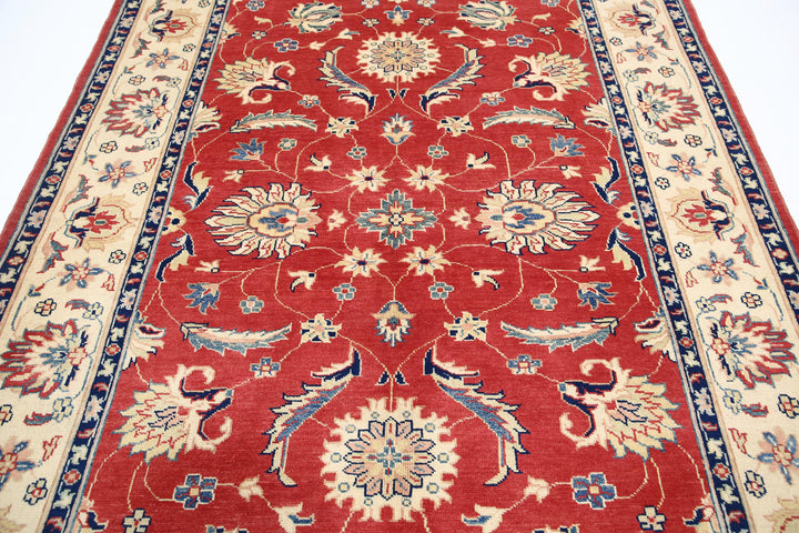 Red Afghan Ziegler Rug 6' 6" x 9' 8" Hand-Knotted view