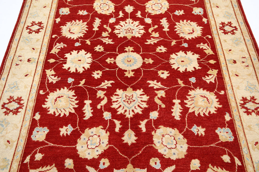 Afghan Ziegler Rug 4' 11" x 7' 1" Hand-Knotted | No. AT55785