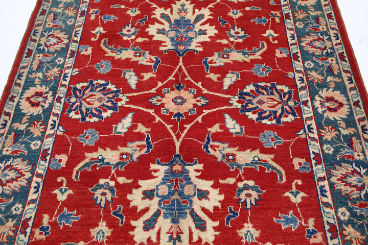 Afghan Ziegler Rug 4' 9" x 6' 6" Hand-Knotted | No. AT12361