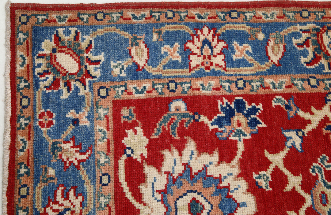 Red Afghan Ziegler Rug 2' 9" x 4' 6" Hand-Knotted pattern