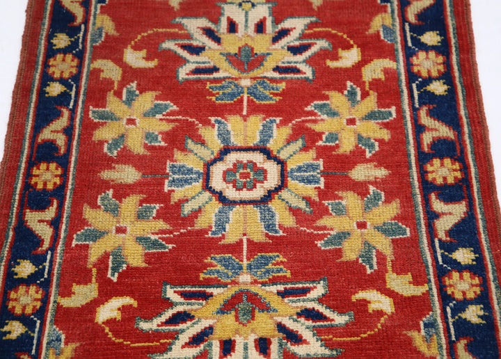 Red Afghan Ziegler Rug 2' 0" x 2' 10" Hand-Knotted pattern