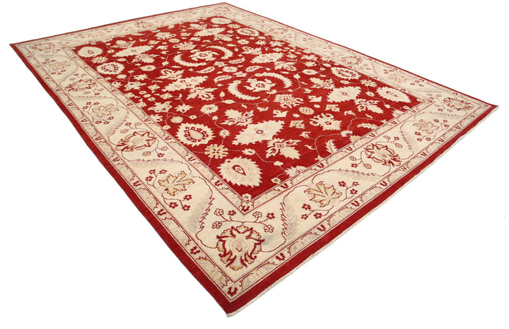 Afghan Ziegler Rug 9' 0" x 12' 1" Hand-Knotted | No. AT17678