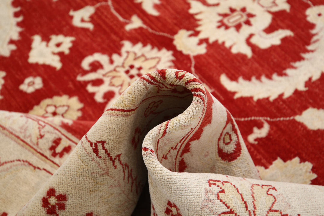 Afghan Ziegler Rug 9' 0" x 12' 1" Hand-Knotted | No. AT17678