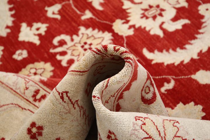 Afghan Ziegler Rug 9' 0" x 12' 1" Hand-Knotted | No. AT17678