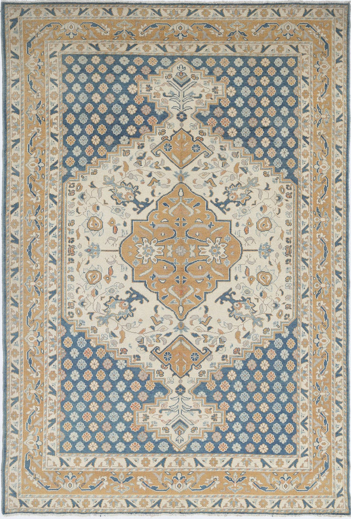 Afghan Ziegler Rug 7' 0" x 10' 5" Hand-Knotted