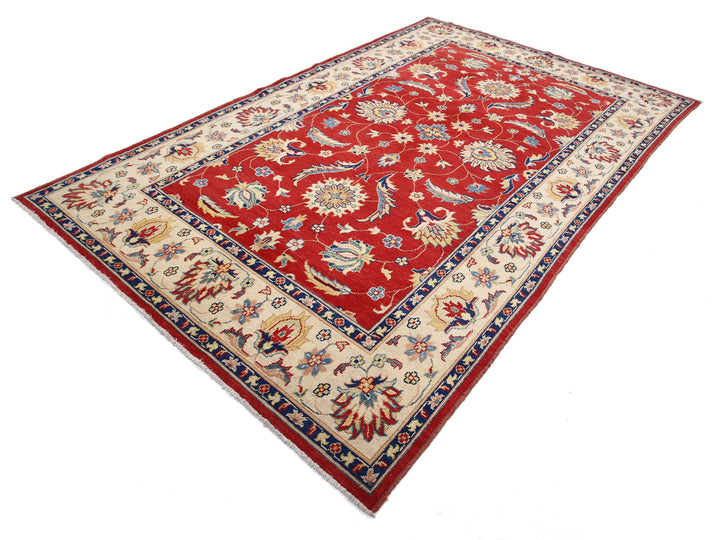 Afghan Ziegler Rug 6' 6" x 10' 6" Hand-Knotted | No. AT66289