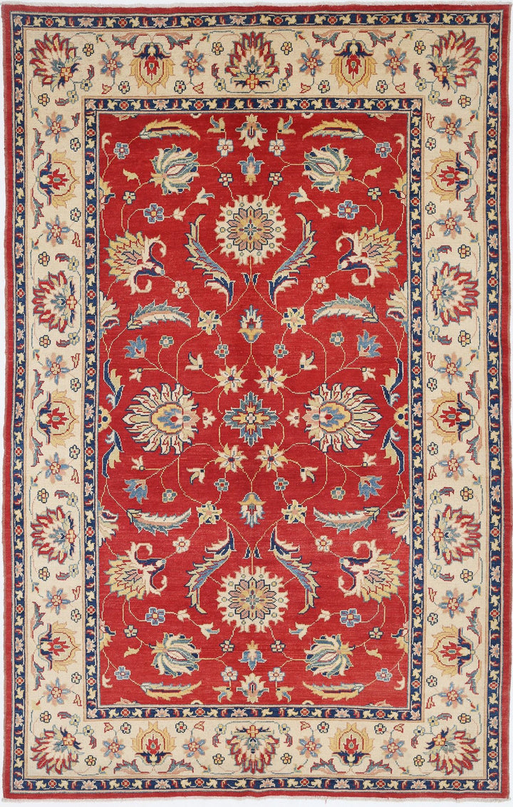 Afghan Ziegler Rug 6' 6" x 10' 6" Hand-Knotted