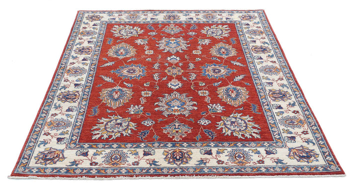 Afghan Ziegler Farhan Rug 4' 10" x 6' 2" Hand-Knotted | No. AT93418